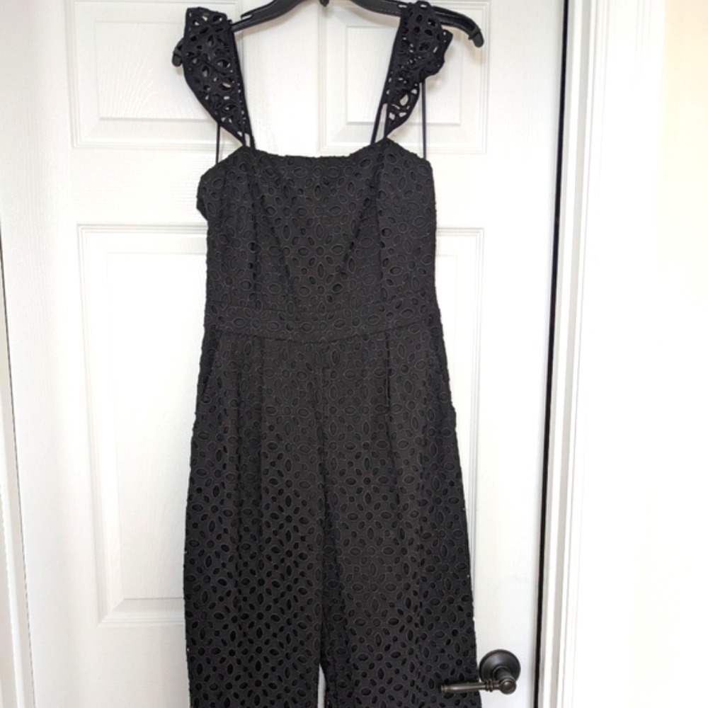 J Crew Black eyelet Jumpsuit